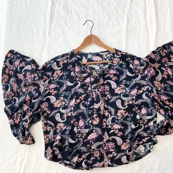 Lucky Brand Boho Floral Paisley Knit Top - Picture 7 of 10
